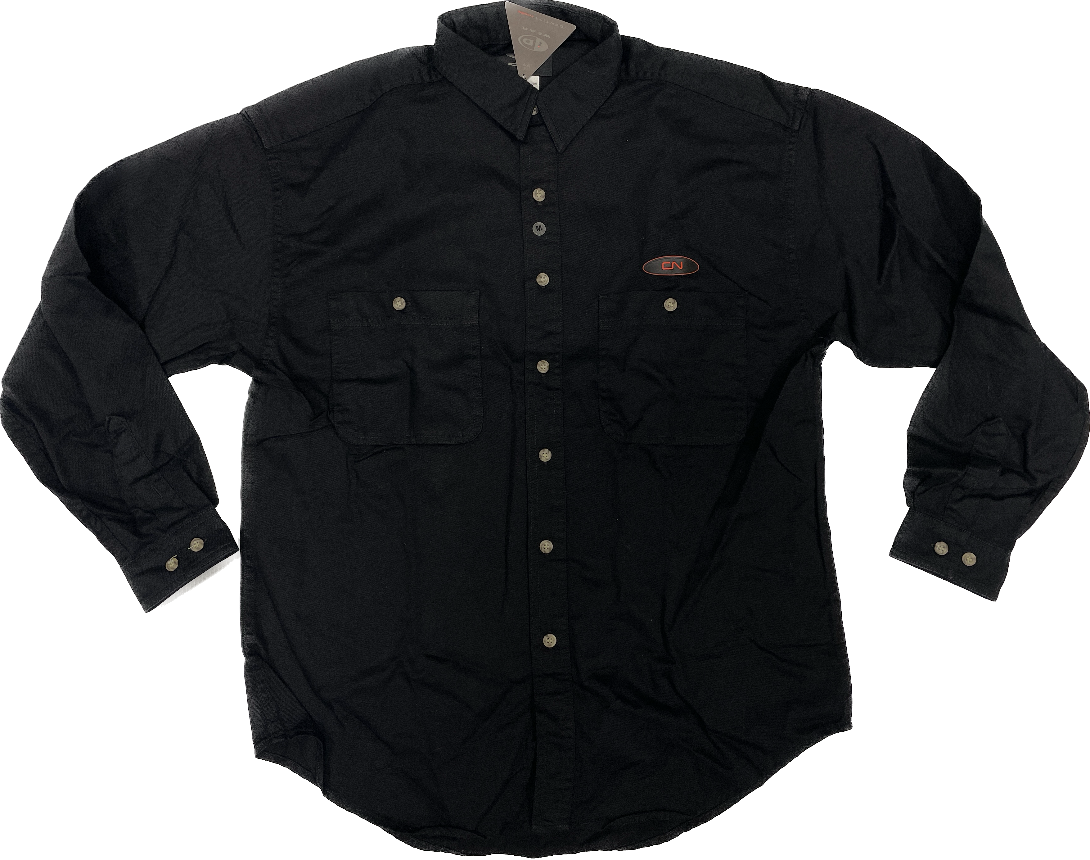 Chemise à manche longue en denim noir pour homme